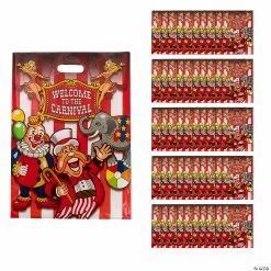 Wholesale ๐ 12 1/2" x 17" Plastic Under the Big Top Treat Bags - 50 Pc. ๐