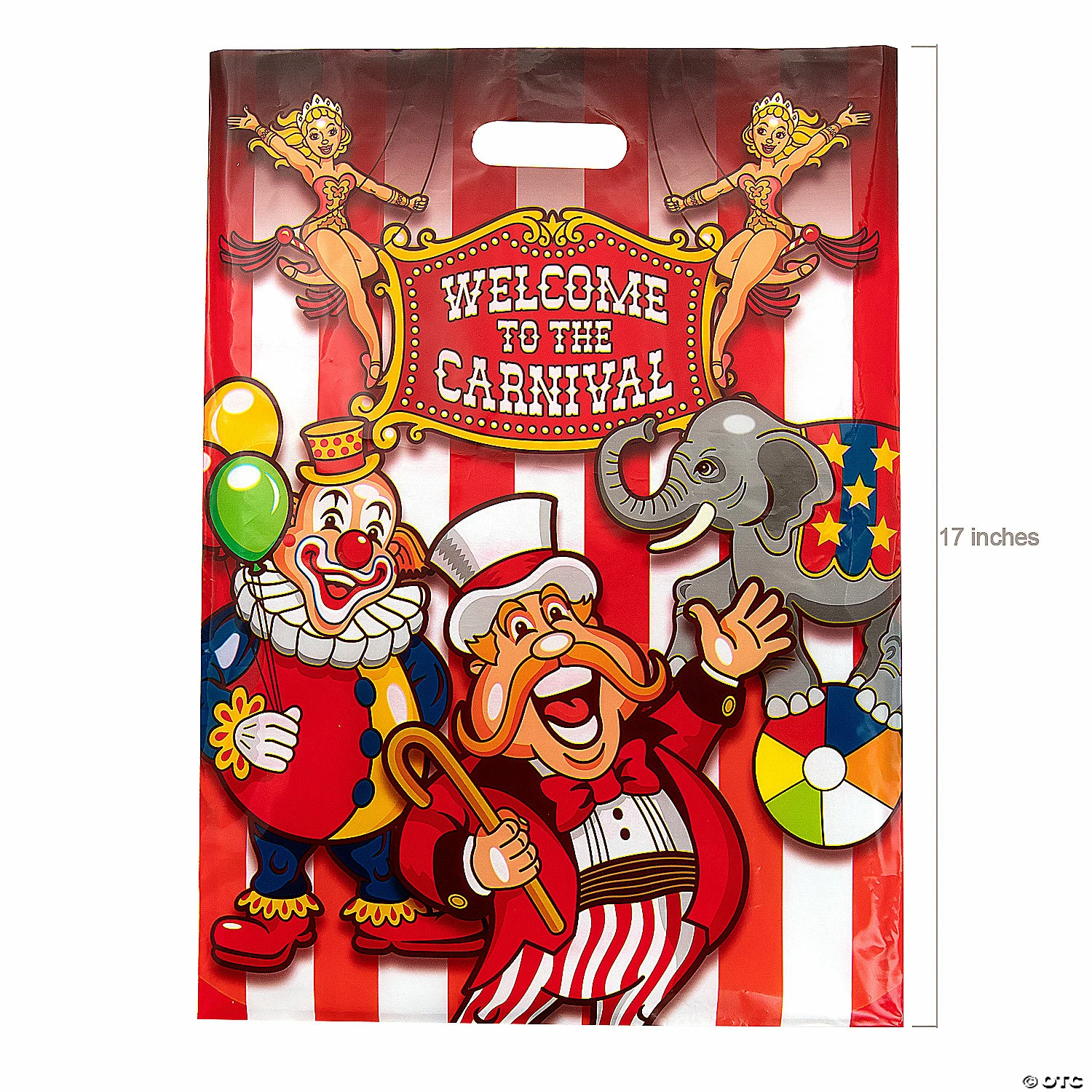 Wholesale π 12 1/2" x 17" Plastic Under the Big Top Treat Bags - 50 Pc. π 4 Wholesale π 12 1/2" x 17" Plastic Under the Big Top Treat Bags - 50 Pc. π - Image 2