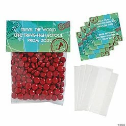 Hot Sale 👏 4" x 5 1/2" Personalized World Traveler Cellophane Favor Bags - 50 Pc. ✔️