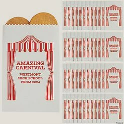 New 👏 Personalized Carnival Paper Treat Bags - 50 Pc. ✔️
