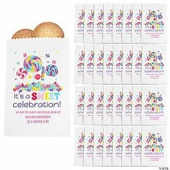 New 🔥 Personalized 🍬 Candy World Paper Treat Bags - 50 Pc. 🛒