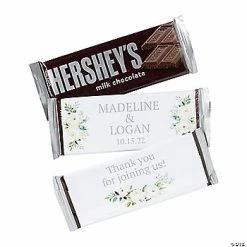 Best deal 🎉 Personalized White Floral 🍬 Candy Bar Labels - 12 Pc. 🎁
