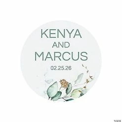 Cheap 💯 Personalized Eucalyptus Favor Stickers - 144 Pc. 😍