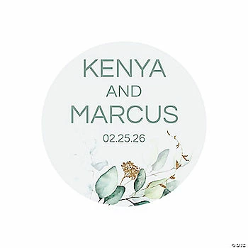 Cheap 💯 Personalized Eucalyptus Favor Stickers - 144 Pc. 😍 3 Cheap 💯 Personalized Eucalyptus Favor Stickers - 144 Pc. 😍