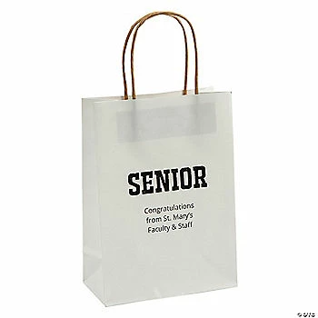 Outlet ๐ 6 1/2" x 9" Personalized Medium White Seniors Kraft Paper Gift Bags - 48 Pc. ๐ 3 Outlet ๐ 6 1/2" x 9" Personalized Medium White Seniors Kraft Paper Gift Bags - 48 Pc. ๐