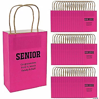 Brand new βοΈ 6 1/2" x 9" Personalized Medium Hot Pink Seniors Kraft Paper Gift Bags - 48 Pc. 𧨠3 Brand new βοΈ 6 1/2" x 9" Personalized Medium Hot Pink Seniors Kraft Paper Gift Bags - 48 Pc. π§¨