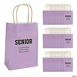 Top 10 😀 6 1/2" x 9" Personalized Medium Lilac Seniors Kraft Paper Gift Bags - 48 Pc. 🔥
