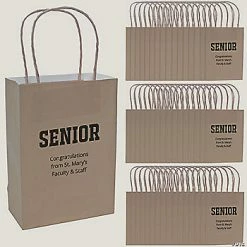 Budget 🔥 6 1/2" x 9" Personalized Medium Natural Seniors Kraft Paper Gift Bags - 48 Pc. ⭐