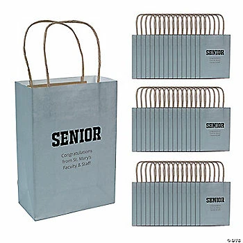Buy π 6 1/2" x 9" Personalized Medium Silver Seniors Kraft Paper Gift Bags - 48 Pc. β 3 Buy π 6 1/2" x 9" Personalized Medium Silver Seniors Kraft Paper Gift Bags - 48 Pc. β