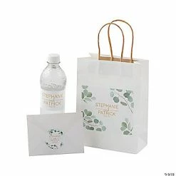Cheapest 🎉 Eucalyptus Hotel Welcome Bags with Personalized Favor Stickers for 12 ❤️