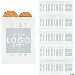 Wholesale 😍 5 1/2" x 8" Bulk Small Personalized Logo Paper Treat Bags - 50 Pc. 🛒