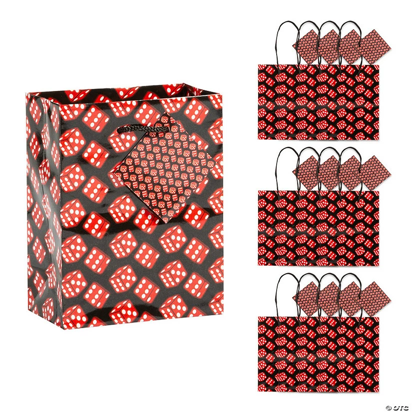 Discount ✔️ 4 1/2" x 5 1/2" Small Casino Gift Bags with Tags - 12 Pc. ✔️ 4 Discount ✔️ 4 1/2" x 5 1/2" Small Casino Gift Bags with Tags - 12 Pc. ✔️ - Image 2