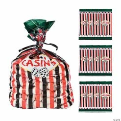 New ⭐ 5" x 11 1/2" Casino Cellophane Treat Bags - 12 Pc. 😉