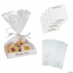 New ❤️ 5" x 11 1/2" Cellophane Bags with Thank You Base Insert - 12 Pc. ✨