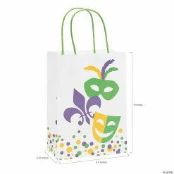 Party Favors by Grand Events Sales -Party Favors by Grand Events Sales 6 1 2 x 9 medium mardi gras kraft paper gift bags 12 pc 13931785 a01