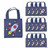 Cheap 🔔 6" x 6" Mini Spaceship Nonwoven Tote Bags - 12 Pc. 🔥