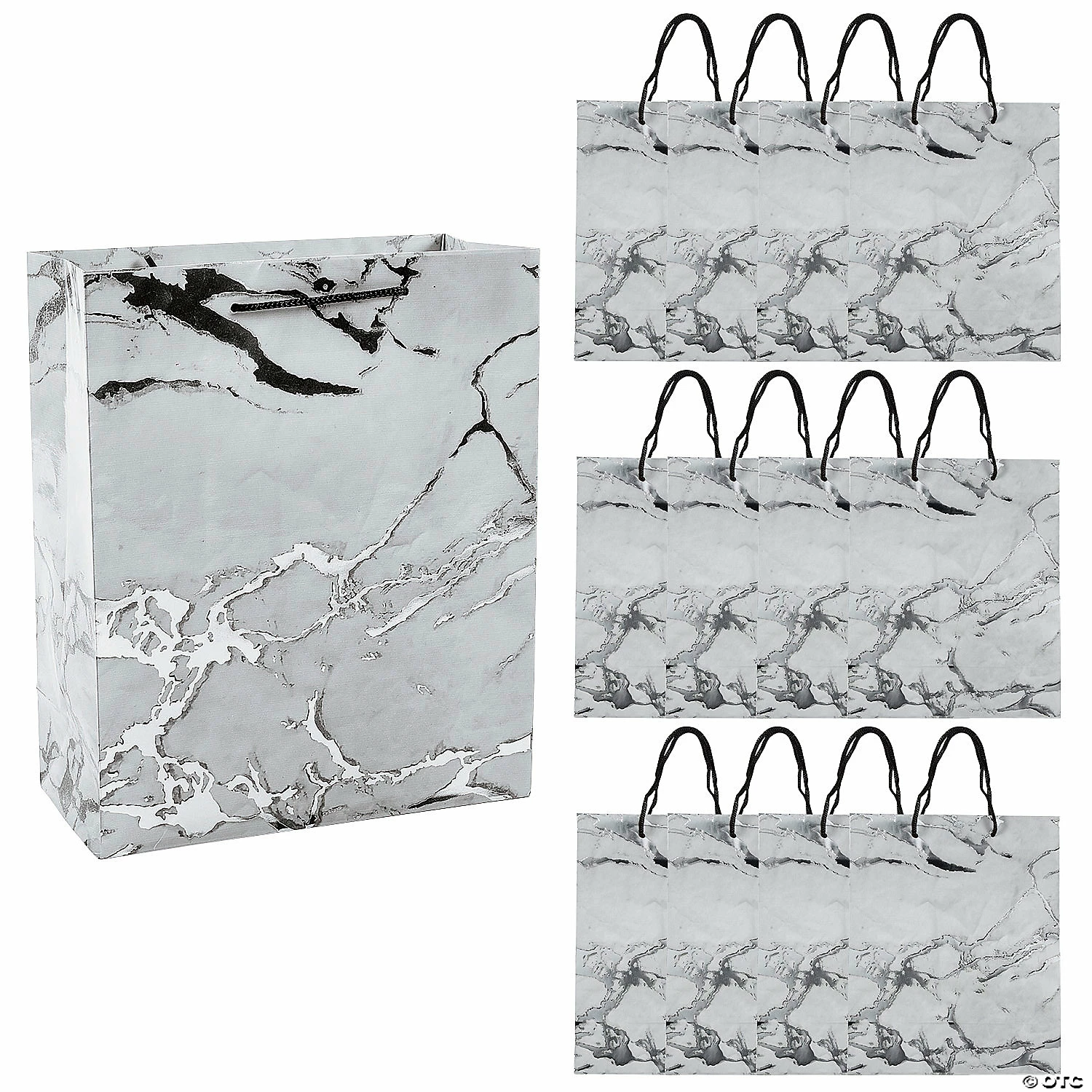 New ๐ฅ 7 1/2" x 9" Medium Silver Marble Paper Gift Bags - 12 Pc. ๐ฅฐ 3 New ๐ฅ 7 1/2" x 9" Medium Silver Marble Paper Gift Bags - 12 Pc. ๐ฅฐ