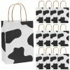 Discount ❤️ Cow Print Kraft Paper Bags - 12 Pc. 💯 -Party Favors by Grand Events Sales cow print kraft paper bags 12 pc 13708629