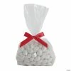 Budget 🔔 Medium Clear Cellophane Bags with Red Bow Kit - 50 Pc. 🛒 -Party Favors by Grand Events Sales medium clear cellophane bags with red bow kit 50 pc 14092260