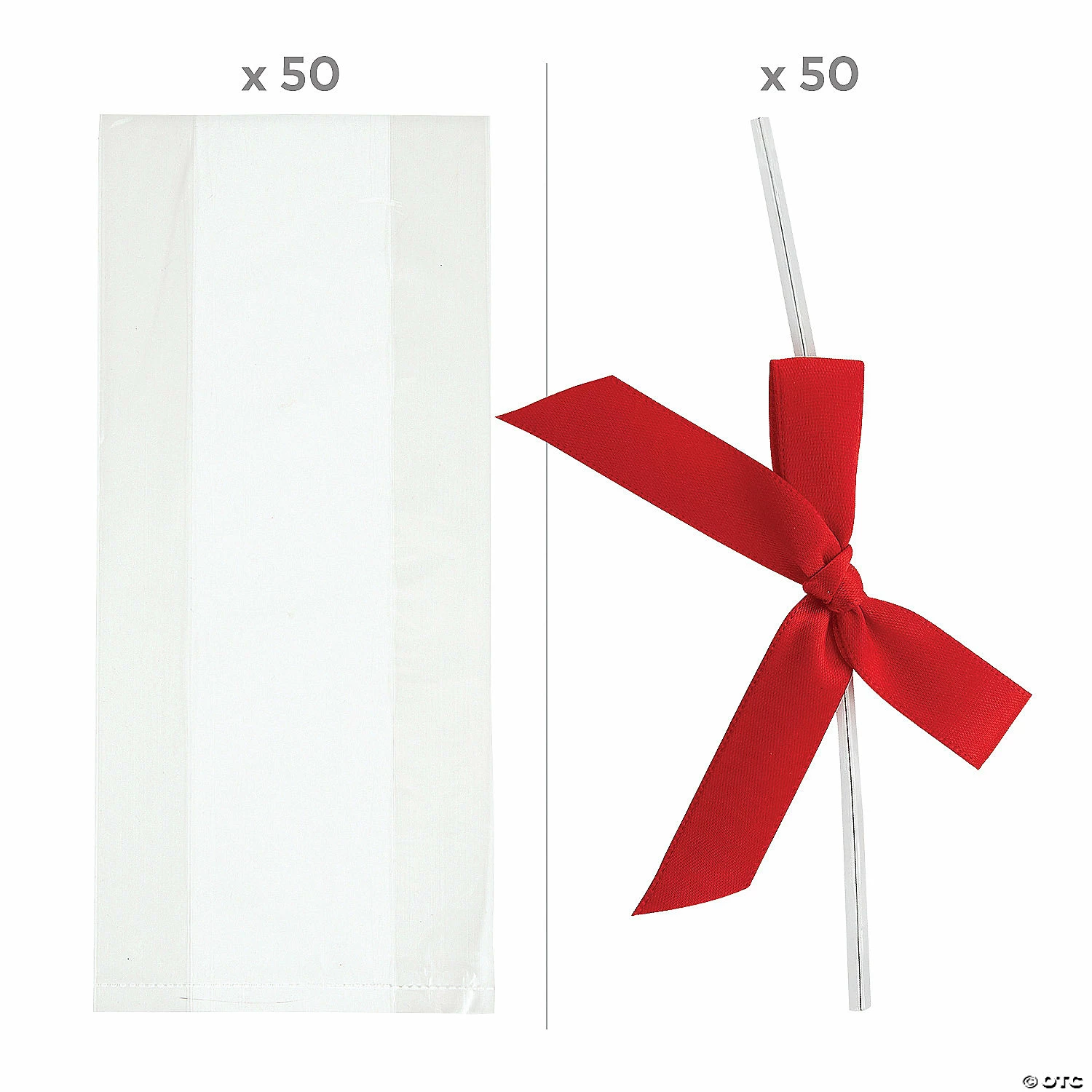 Budget ๐ Medium Clear Cellophane Bags with Red Bow Kit - 50 Pc. ๐ 4 Budget ๐ Medium Clear Cellophane Bags with Red Bow Kit - 50 Pc. ๐ - Image 2