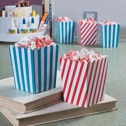 Party Favors by Grand Events Sales -Party Favors by Grand Events Sales mini red and white striped popcorn boxes 24 pc 3 3529 a01