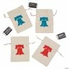 Hot Sale 🥰 Mini Rustic Patriotic Canvas Drawstring Treat Bags - 12 Pc. 🤩