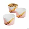 Buy 🎉 Pink & Gold Foil Stripe Snack Paper Bowls - 12 Pc. ⌛ -Party Favors by Grand Events Sales pink and gold foil stripe snack paper bowls 12 pc 13963408