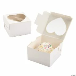 Promo ๐คฉ White Heart Cupcake Boxes - 12 Pc. โจ
